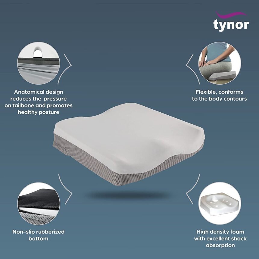 Tynor Coccyx Cushion Seat, Grey, Universal Size, 1 Unit Dr. Nayan singh